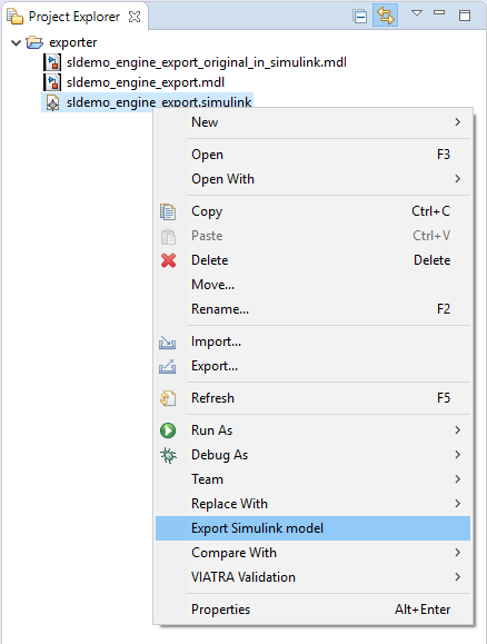 Export Simulink Model